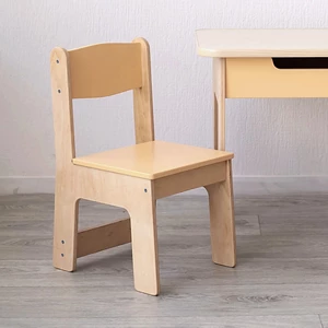 Kinderstuhl aus Holz für Kinder von 2–5 Jahren beige-gelb