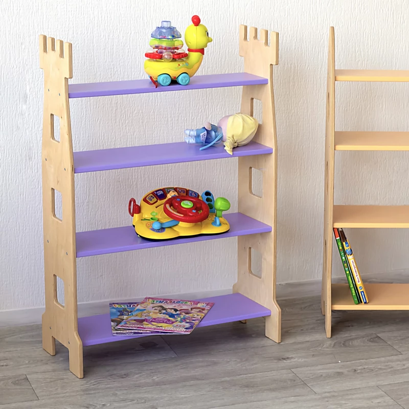 Kinderregal aus Holz, Regal für Spielzeug Fortress Kinderregal, Bücher- und Spielzeugregal, Kinderzimmerregal, Bücherregal, Spielzeugregal, Kindermöbel, Kinderzimmermöbel