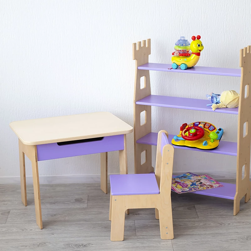 Kinderregal aus Holz, Regal für Spielzeug Fortress Kinderregal, Bücher- und Spielzeugregal, Kinderzimmerregal, Bücherregal, Spielzeugregal, Kindermöbel, Kinderzimmermöbel